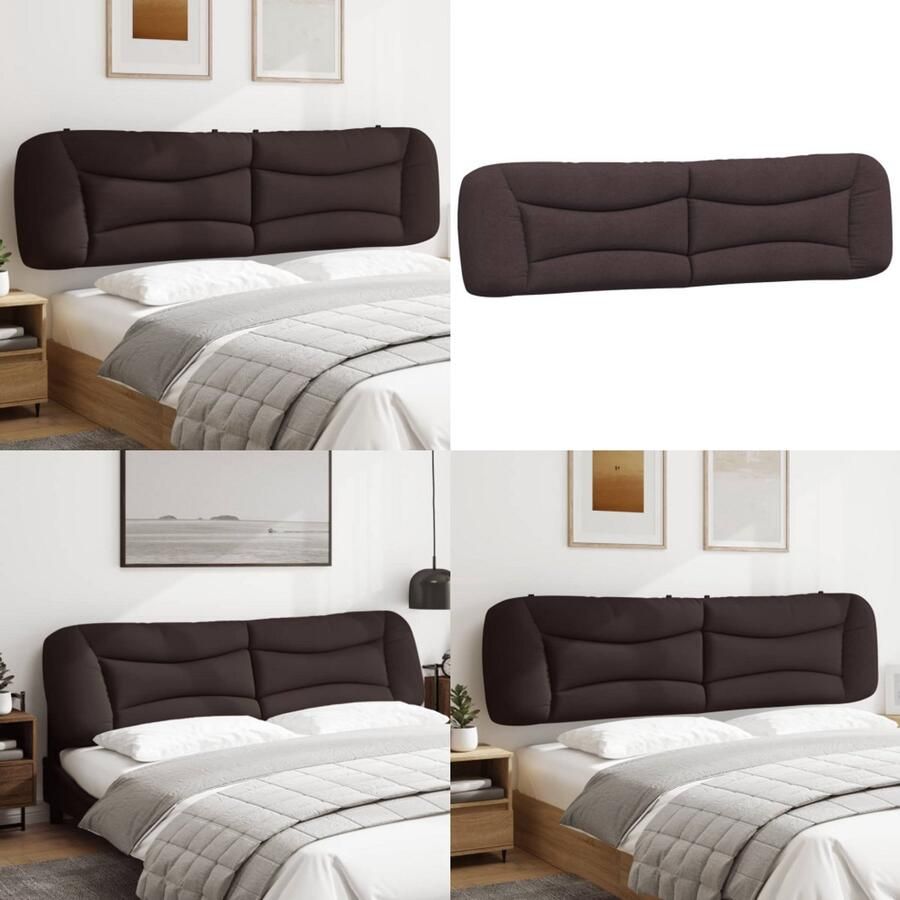 VidaXL Hoofdbordkussen 200 cm stof donkerbruin Hoofdbordkussen Hoofdbordkussens Hoofdbord Kussen Hoofdeinde Kussen - Foto 2