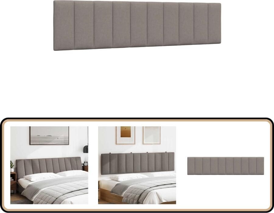 VidaXL Hoofdbordkussen 200 cm Stof Taupe Hoofd Kussens Hoofdbord Kussen Slaapcomfort Tapijt Beige Design Kamer