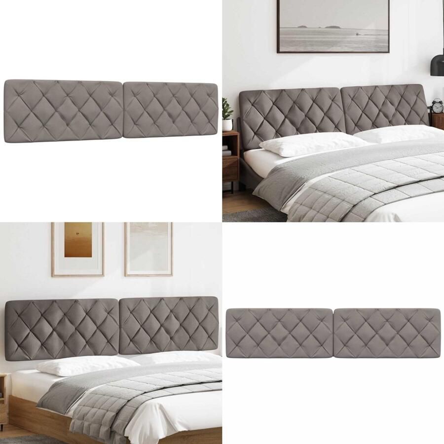 VidaXL Hoofdbordkussen 200 cm stof taupe Hoofdbordkussen Hoofdbordkussens Hoofdbord Kussen Hoofdeinde Kussen