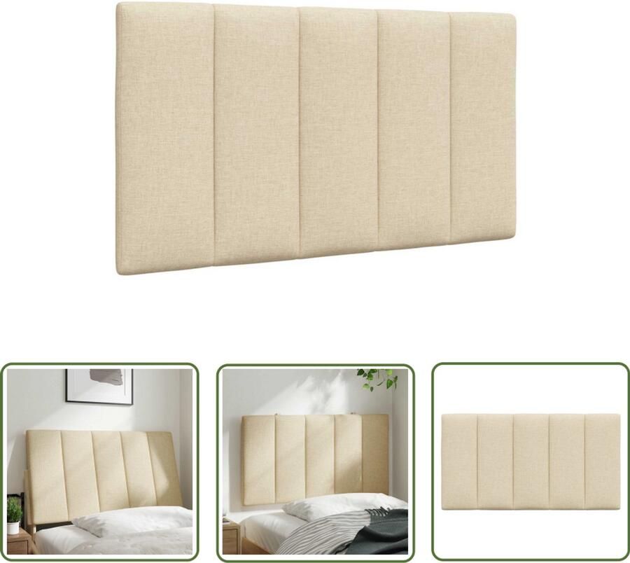VidaXL Hoofdbordkussen 80 cm Crèmekleurig Hoofdkussens Bedcomfort Slaap Acessórios Hoofd Steun Comfortabel Kussen Crème Kleurtje Minimalistisch Design Bedroom Decor Modern Headboard Stof Hoofdbord