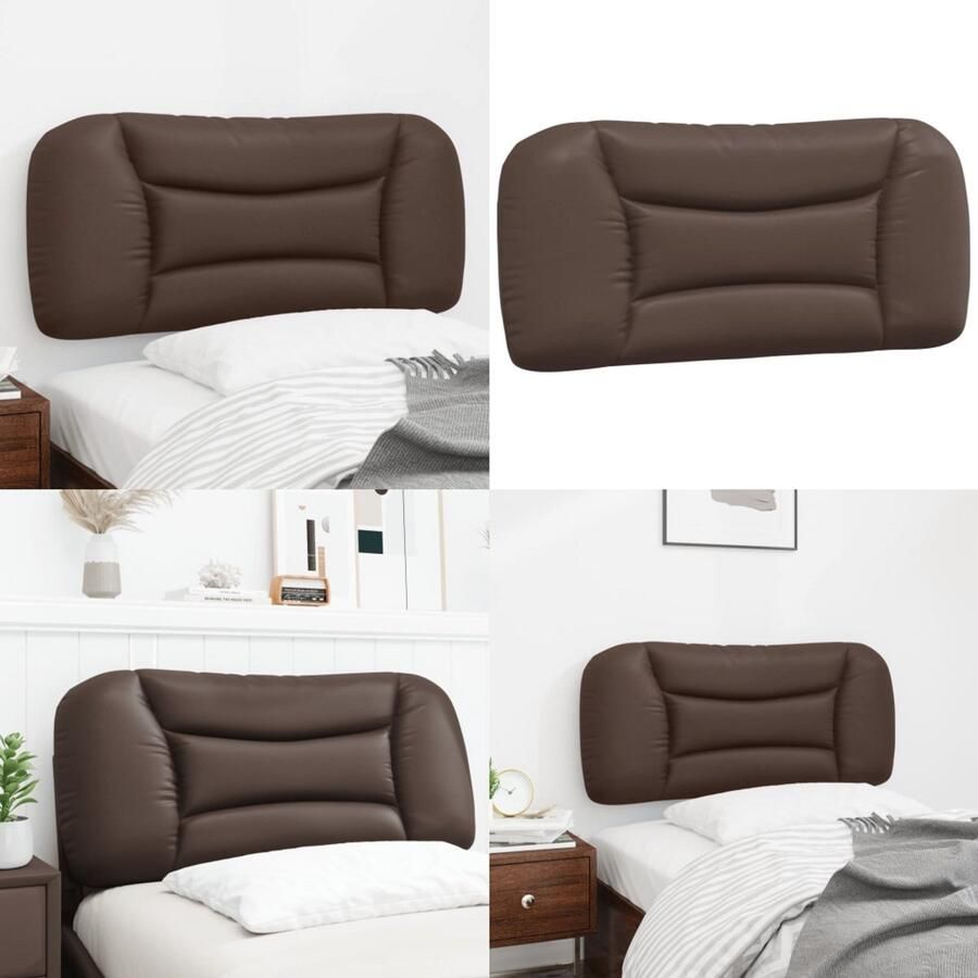 VidaXL Hoofdbordkussen 80 cm kunstleer bruin Hoofdbordkussen Hoofdbordkussens Hoofdbord Kussen Hoofdeinde Kussen