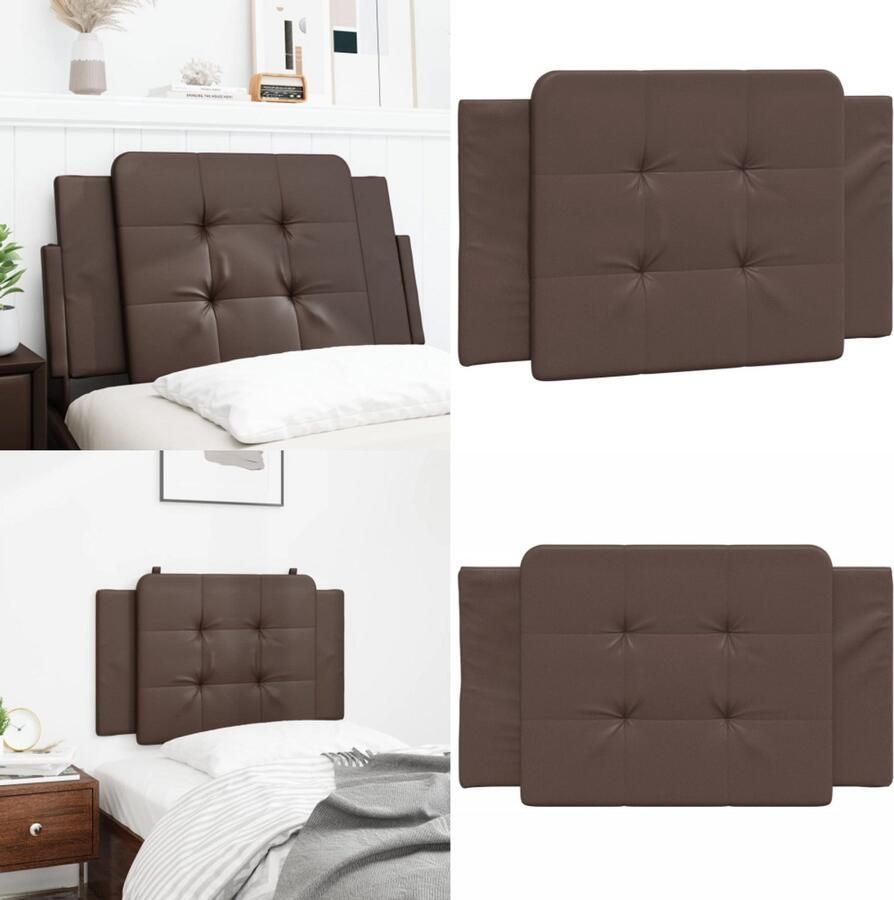 VidaXL Hoofdbordkussen 80 cm kunstleer bruin Hoofdbordkussen Hoofdbordkussens Hoofdbord Kussen Hoofdeinde Kussen