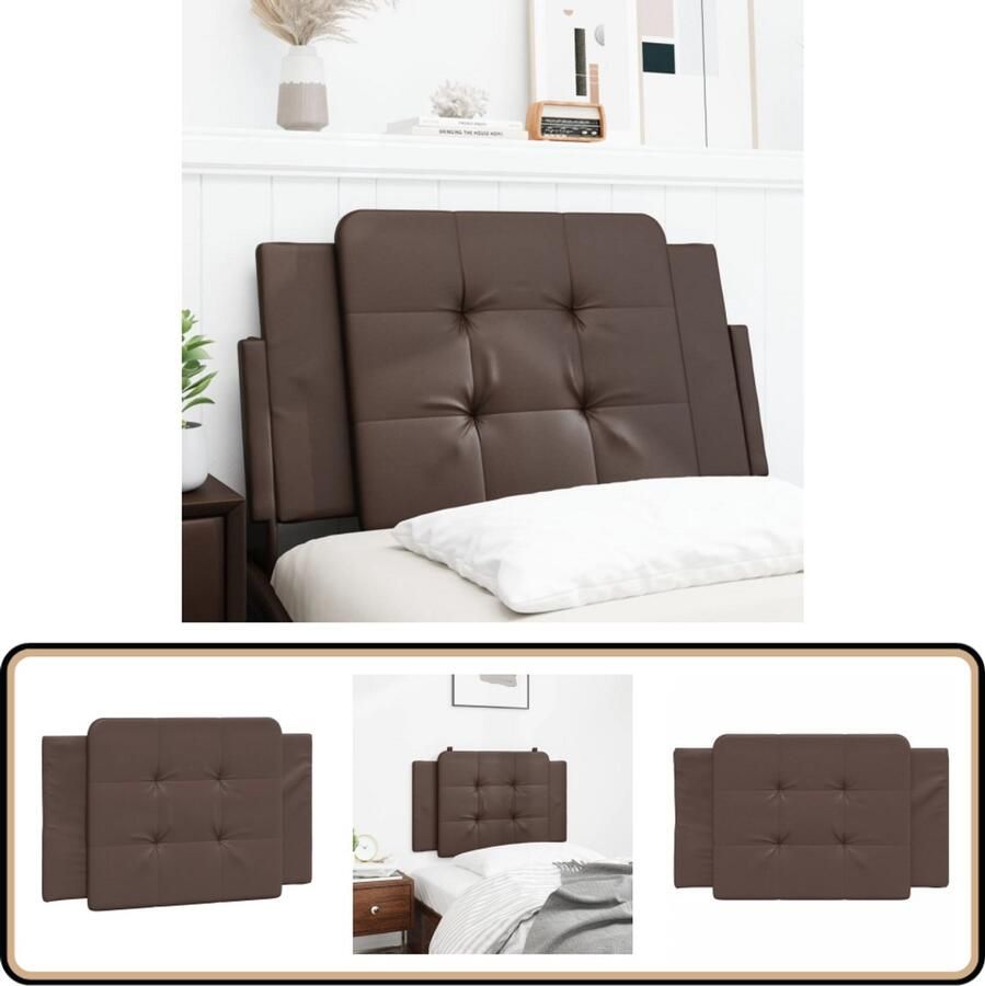 VidaXL Hoofdbordkussen 80 cm Kunstleer Bruin Hoofdbordkussen Hoofdbordkussens Hoofdbord Kussen Hoofdeinde Kussen