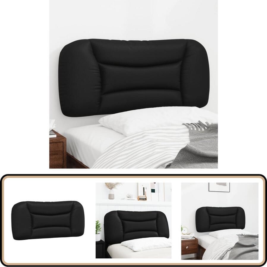 VidaXL Hoofdbordkussen 80 cm Kunstleer Zwart Hoofdbordkussen Kunstleder Zwarte Hoofdsteun Hoofdbord Decoratief Leeshoek Opbedding