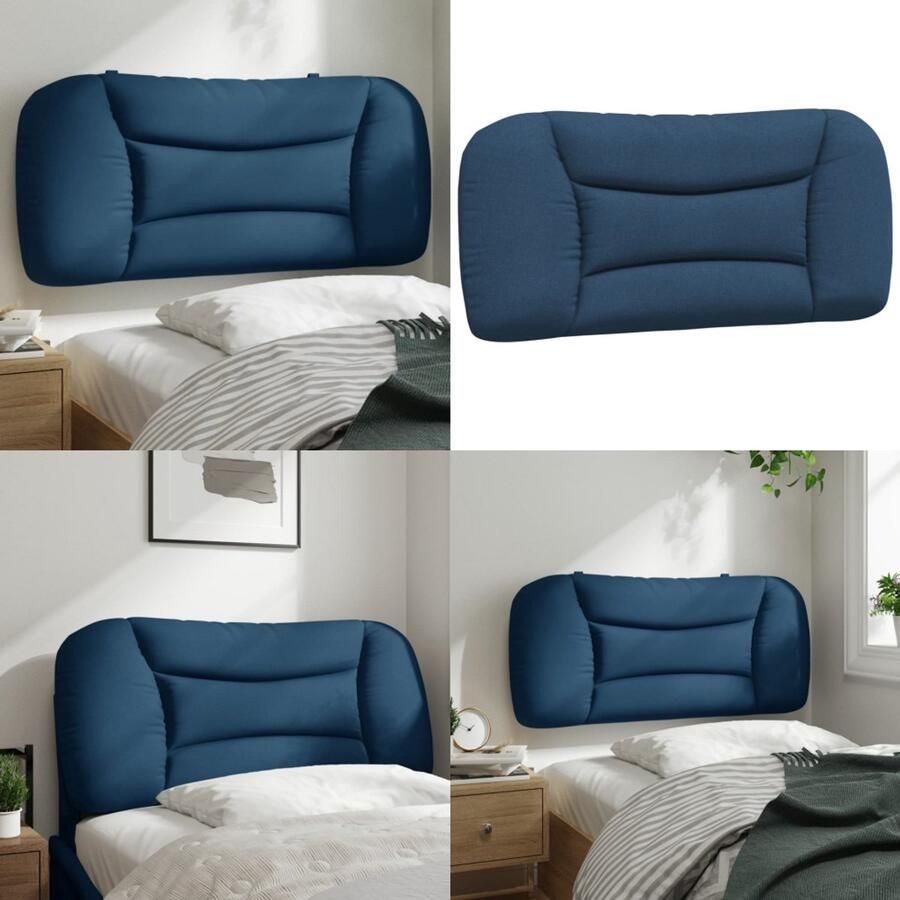 VidaXL Hoofdbordkussen 80 cm stof blauw Hoofdbordkussen Hoofdbordkussens Hoofdbord Kussen Hoofdeinde Kussen