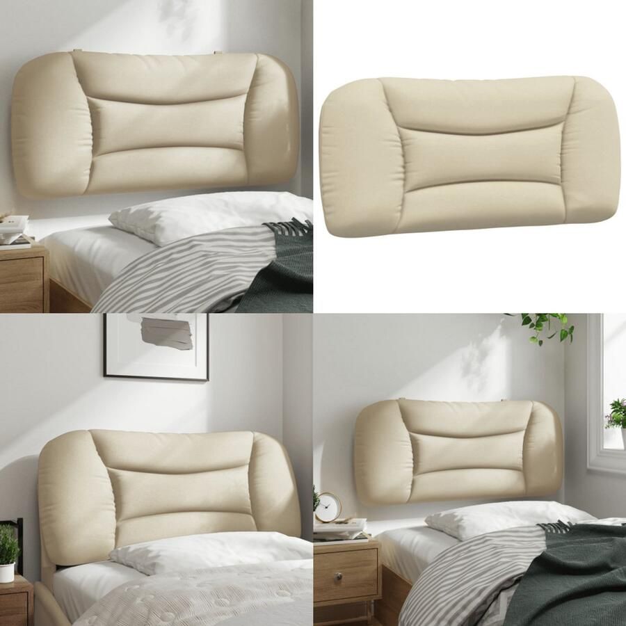 VidaXL Hoofdbordkussen 80 cm stof crèmekleurig Hoofdbordkussen Hoofdbordkussens Hoofdbord Kussen Hoofdeinde Kussen