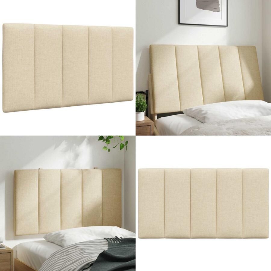 VidaXL Hoofdbordkussen 80 cm stof crèmekleurig Hoofdbordkussen Hoofdbordkussens Hoofdbord Kussen Hoofdeinde Kussen