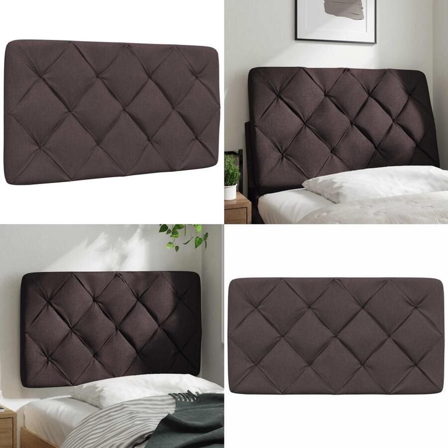 VidaXL Hoofdbordkussen 80 cm stof donkerbruin Hoofdbordkussen Hoofdbordkussens Hoofdbord Kussen Hoofdeinde Kussen
