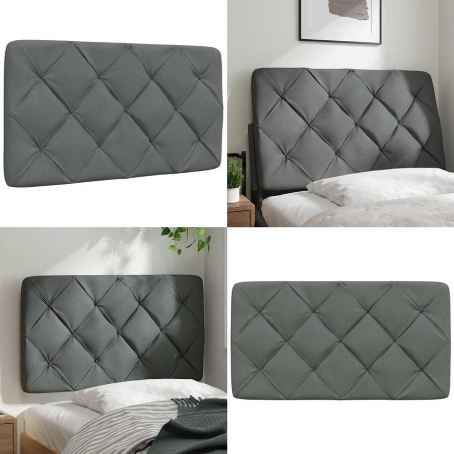 VidaXL Hoofdbordkussen 80 cm stof donkergrijs Hoofdbordkussen Hoofdbordkussens Hoofdbord Kussen Hoofdeinde Kussen