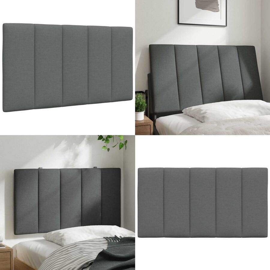 VidaXL Hoofdbordkussen 80 cm stof donkergrijs Hoofdbordkussen Hoofdbordkussens Hoofdbord Kussen Hoofdeinde Kussen