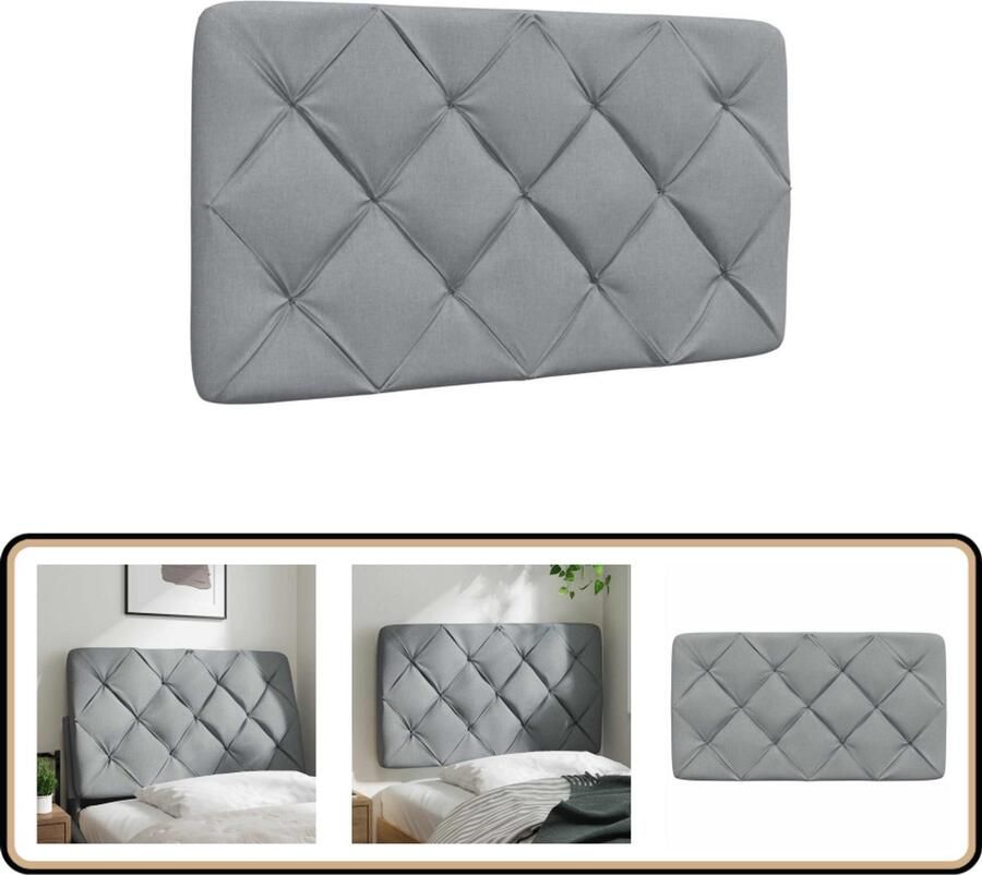 VidaXL Hoofdbordkussen 80 cm Stof Lichtgrijs Hoofdbord Kussen Beddecoratie Hoofdkussens Voor Bed Bedding Accessoire Slaapkamer Decoratie