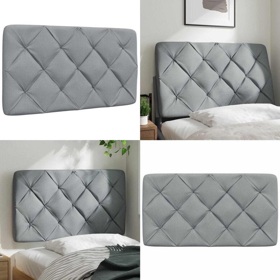 VidaXL Hoofdbordkussen 80 cm stof lichtgrijs Hoofdbordkussen Hoofdbordkussens Hoofdbord Kussen Hoofdeinde Kussen