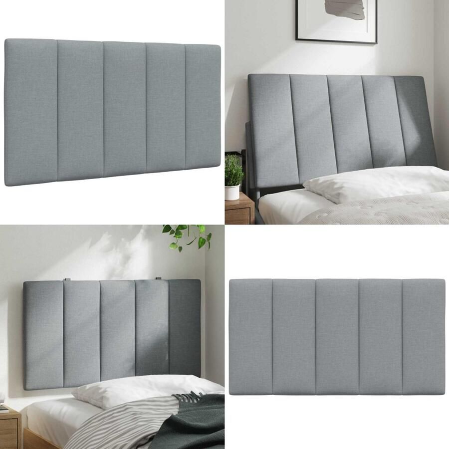 VidaXL Hoofdbordkussen 80 cm stof lichtgrijs Hoofdbordkussen Hoofdbordkussens Hoofdbord Kussen Hoofdeinde Kussen