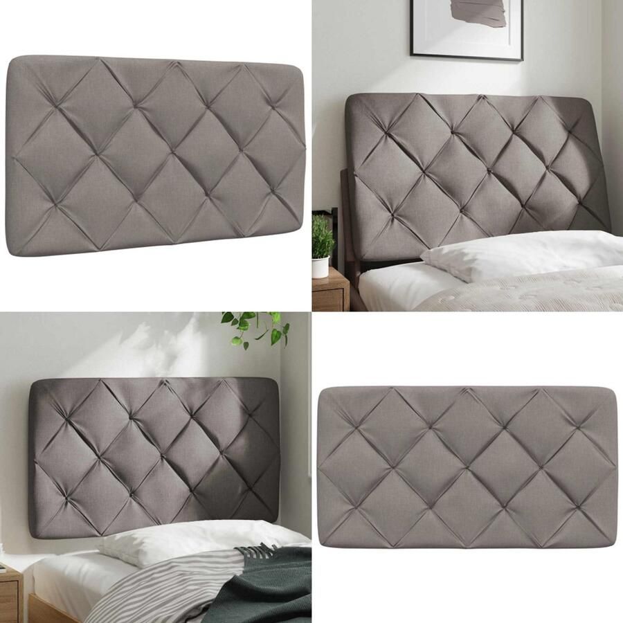 VidaXL Hoofdbordkussen 80 cm stof taupe Hoofdbordkussen Hoofdbordkussens Hoofdbord Kussen Hoofdeinde Kussen
