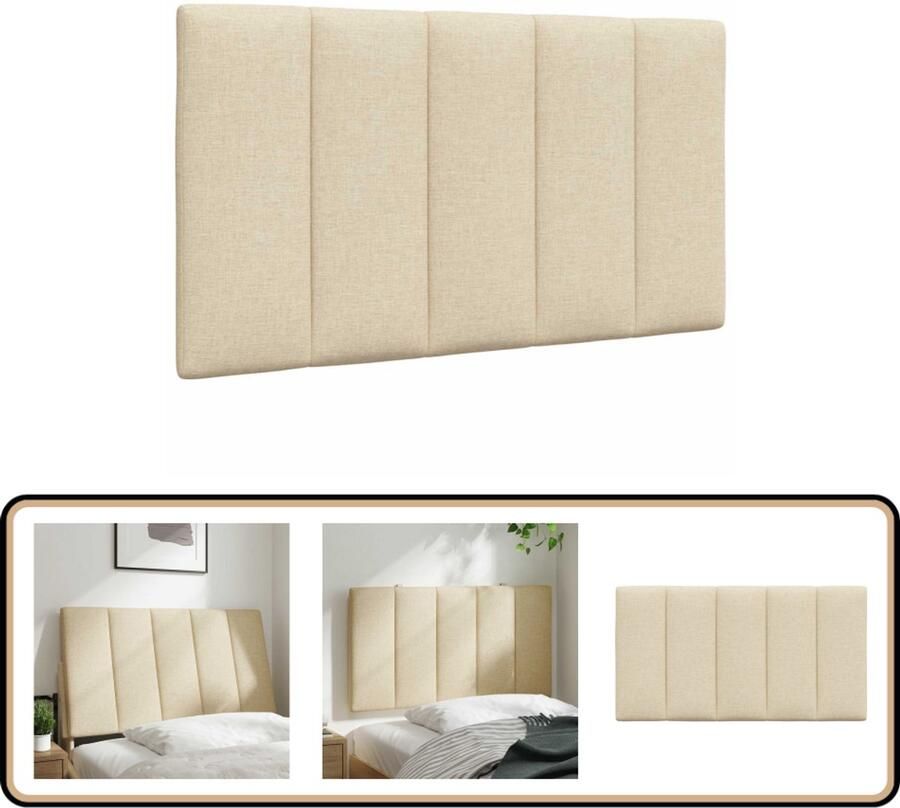 VidaXL Hoofdbordkussen 90 cm crèmekleurig Hoofdbord Kussen Beddecoratie Hoofdkussens Voor Bed Bedding Slaapkamer Decoratie