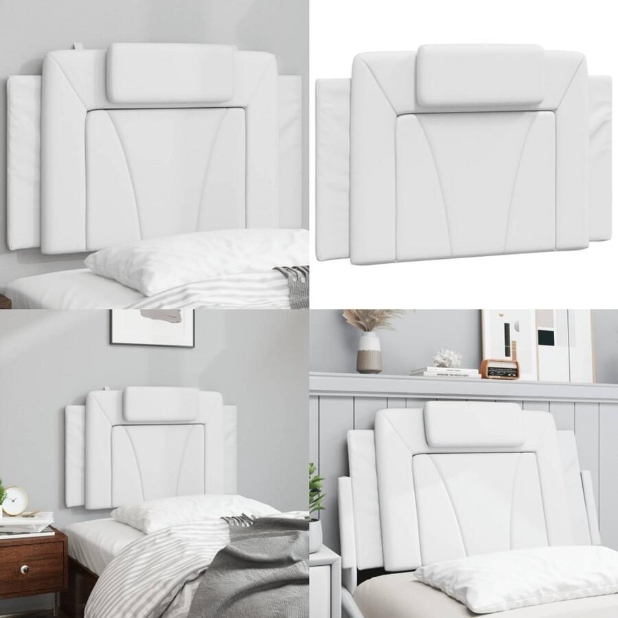 VidaXL Hoofdbordkussen 90 cm kunstleer wit Hoofdbordkussen Hoofdbordkussens Hoofdbord Kussen Hoofdeinde Kussen