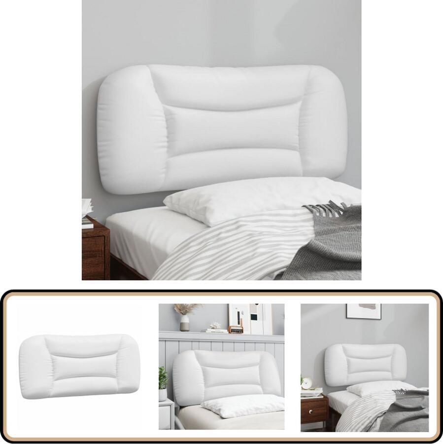 VidaXL Hoofdbordkussen 90 cm Kunstleer Wit Hoofdbordkussen Kunstleder Witte Hoofdsteun Hoofdbord Decoratief Hoofdbord Op Maat