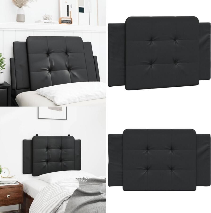 VidaXL Hoofdbordkussen 90 cm kunstleer zwart Hoofdbordkussen Hoofdbordkussens Hoofdbord Kussen Hoofdeinde Kussen - Foto 3