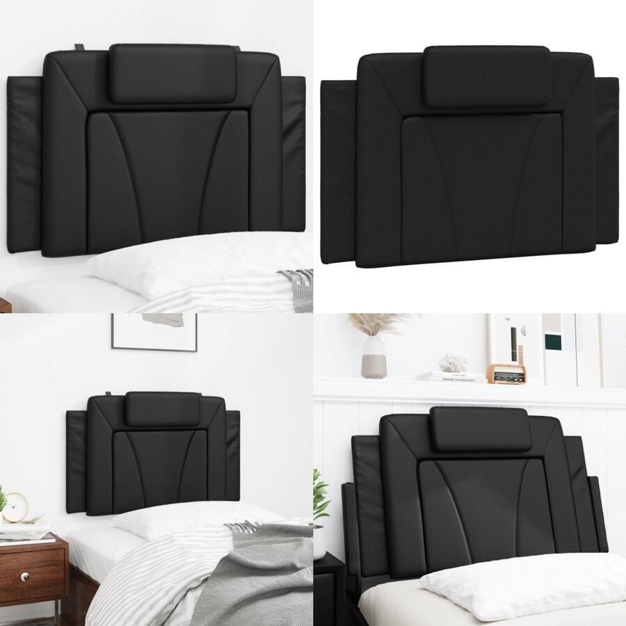 VidaXL Hoofdbordkussen 90 cm kunstleer zwart Hoofdbordkussen Hoofdbordkussens Hoofdbord Kussen Hoofdeinde Kussen