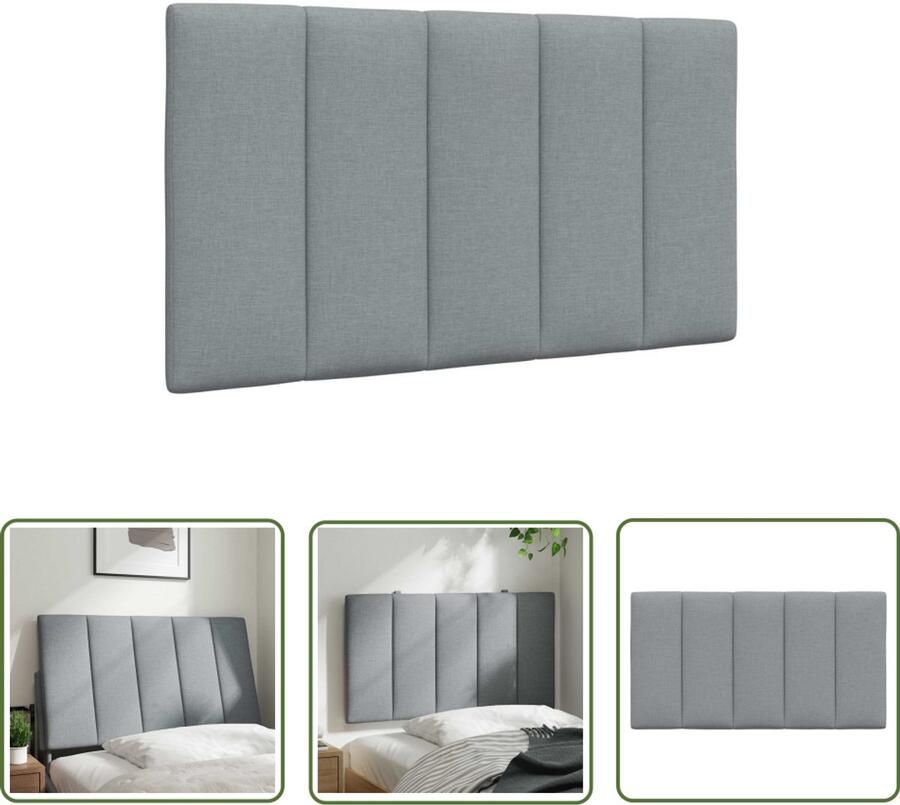 VidaXL Hoofdbordkussen 90 cm Lichtgrijs Stof Hoofdkussens Slaapcomfort Hoofdbord Luxe Beddengoed Interieurdecoratie Liggen Op Bed Leeshoek Comfortabel Slapen Grijs Kussen Moderne Slaapkamer Klassieke Slaapkamer
