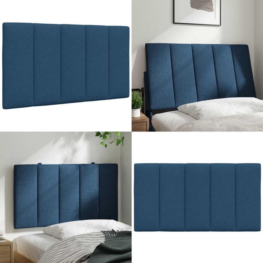 VidaXL Hoofdbordkussen 90 cm stof blauw Hoofdbordkussen Hoofdbordkussens Hoofdbord Kussen Hoofdeinde Kussen