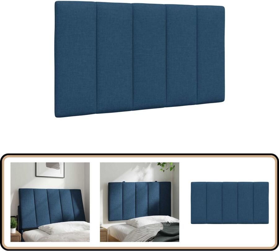 VidaXL Hoofdbordkussen 90 cm Stof Blauw Hoofdbordkussens Hoofdbord Slaapcomfort Slaap Acessórios Dekbedovertrek