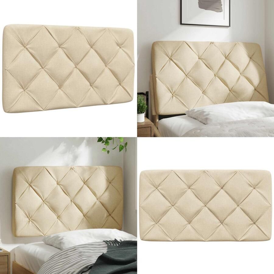 VidaXL Hoofdbordkussen 90 cm stof crèmekleurig Hoofdbordkussen Hoofdbordkussens Hoofdbord Kussen Hoofdeinde Kussen
