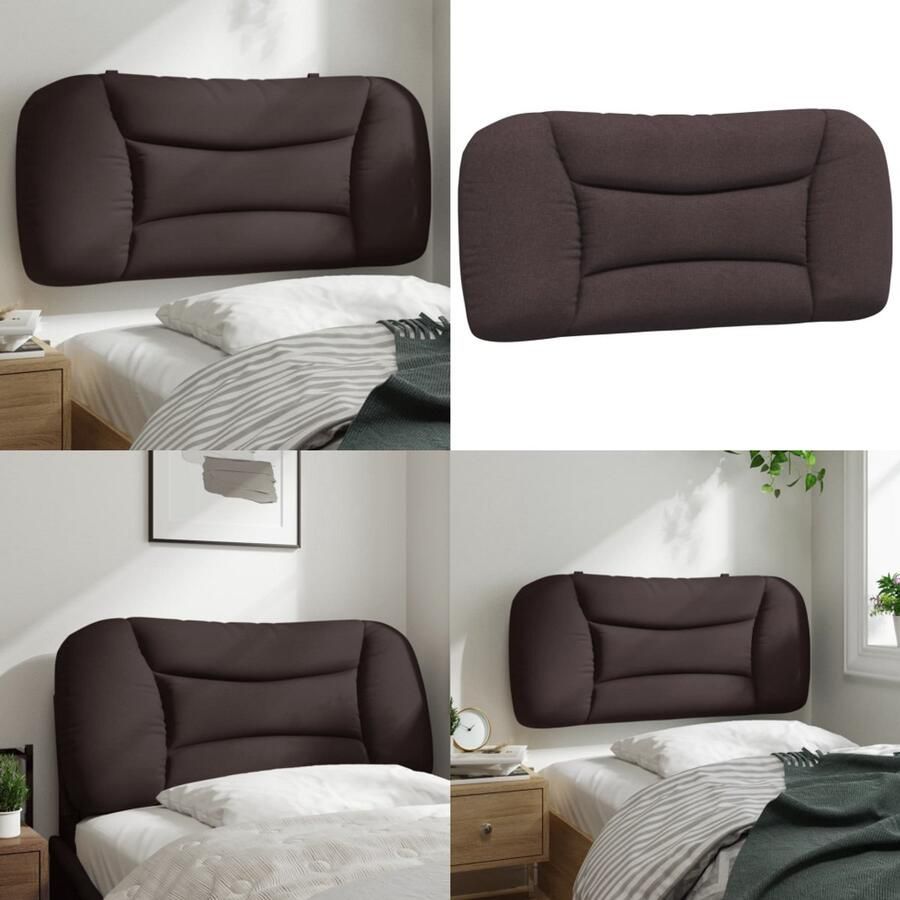 VidaXL Hoofdbordkussen 90 cm stof donkerbruin Hoofdbordkussen Hoofdbordkussens Hoofdbord Kussen Hoofdeinde Kussen