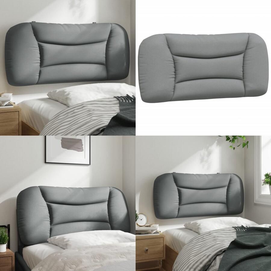 VidaXL Hoofdbordkussen 90 cm stof lichtgrijs Hoofdbordkussen Hoofdbordkussens Hoofdbord Kussen Hoofdeinde Kussen