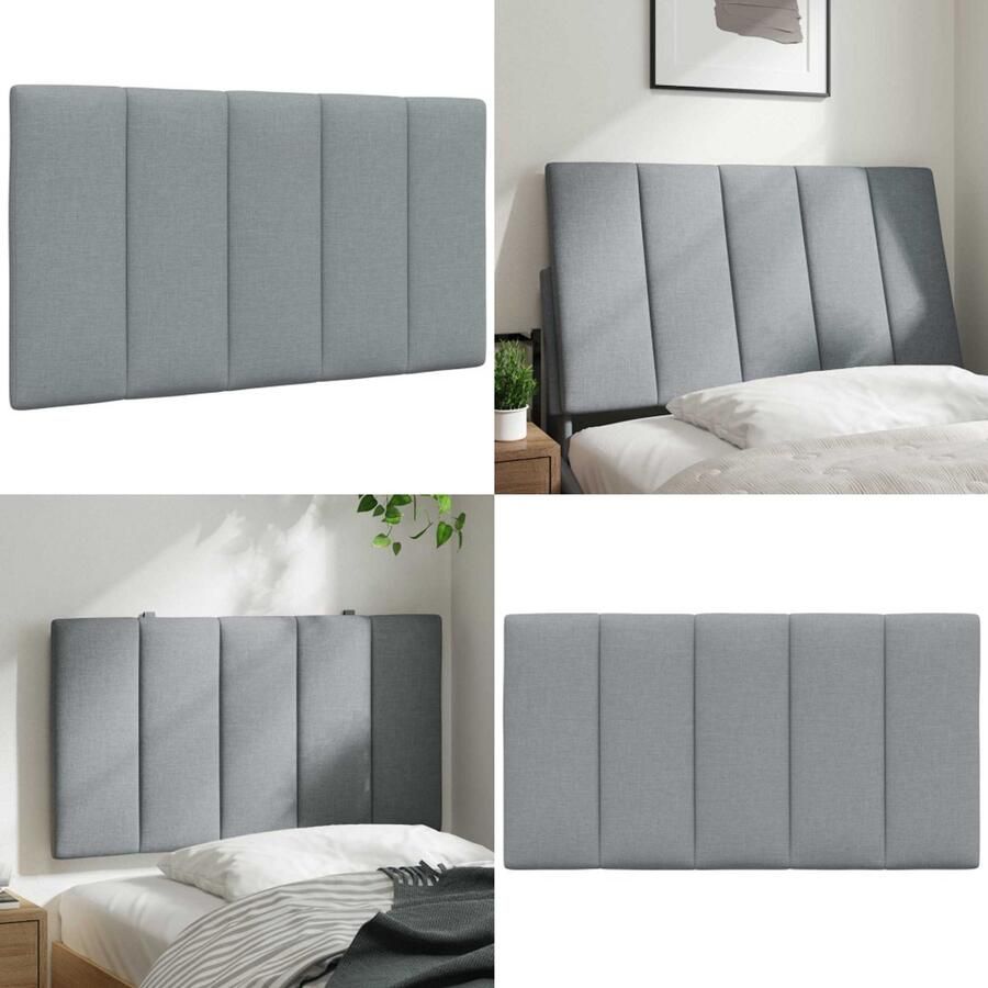 VidaXL Hoofdbordkussen 90 cm stof lichtgrijs Hoofdbordkussen Hoofdbordkussens Hoofdbord Kussen Hoofdeinde Kussen - Foto 2