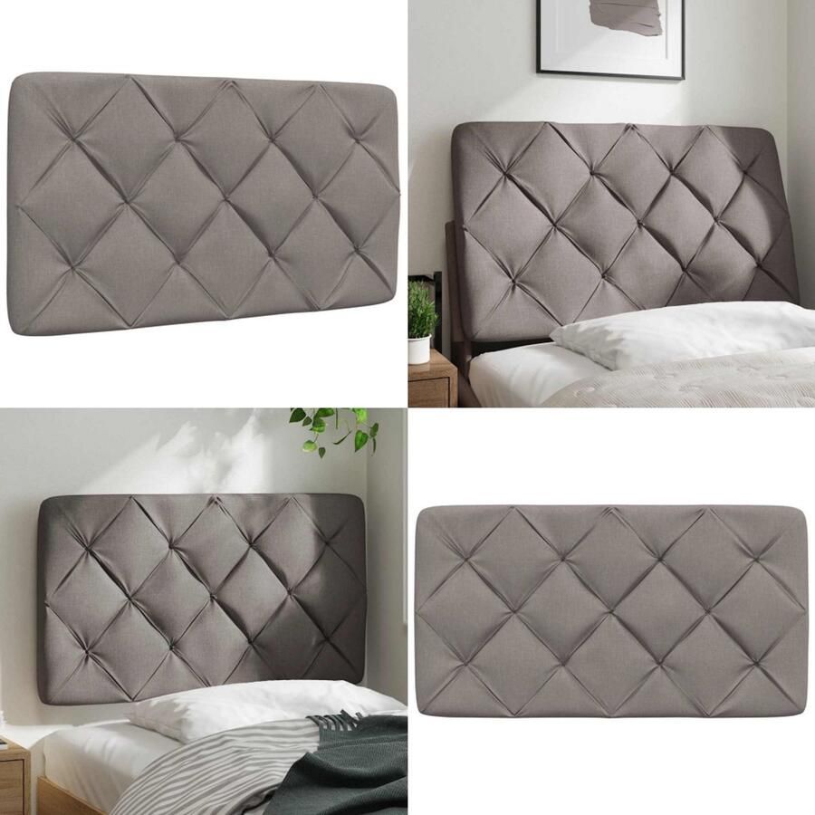 VidaXL Hoofdbordkussen 90 cm stof taupe Hoofdbordkussen Hoofdbordkussens Hoofdbord Kussen Hoofdeinde Kussen