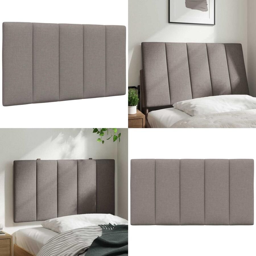 VidaXL Hoofdbordkussen 90 cm stof taupe Hoofdbordkussen Hoofdbordkussens Hoofdbord Kussen Hoofdeinde Kussen