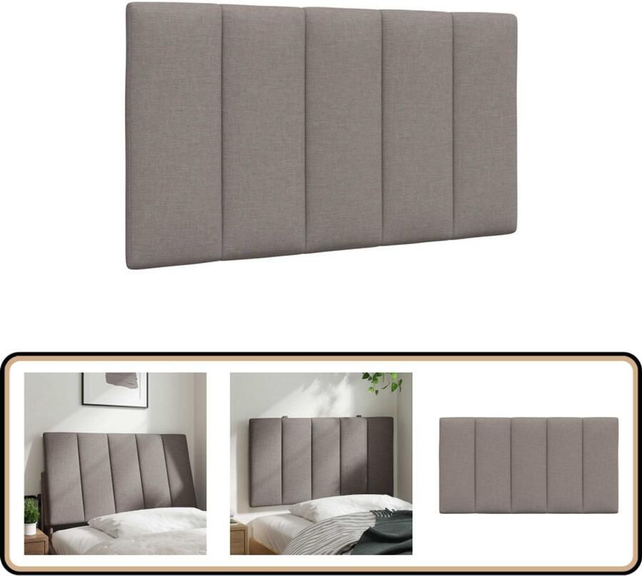 VidaXL Hoofdbordkussen 90 cm Stof Taupe Hoofdbordkussen Hoofdbordkussens Hoofdbord Kussen Hoofdeinde Kussen