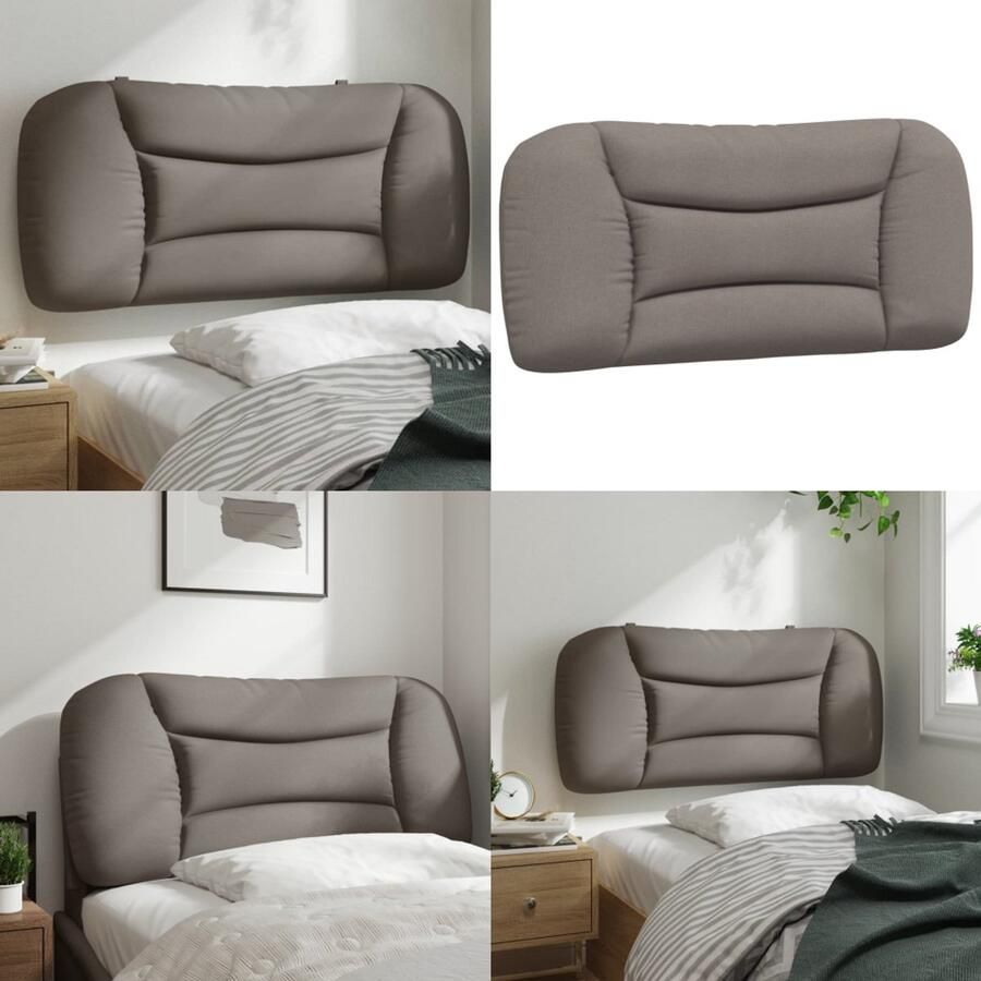 VidaXL Hoofdbordkussen 90 cm stof taupe Hoofdbordkussen Hoofdbordkussens Hoofdbord Kussen Hoofdeinde Kussen