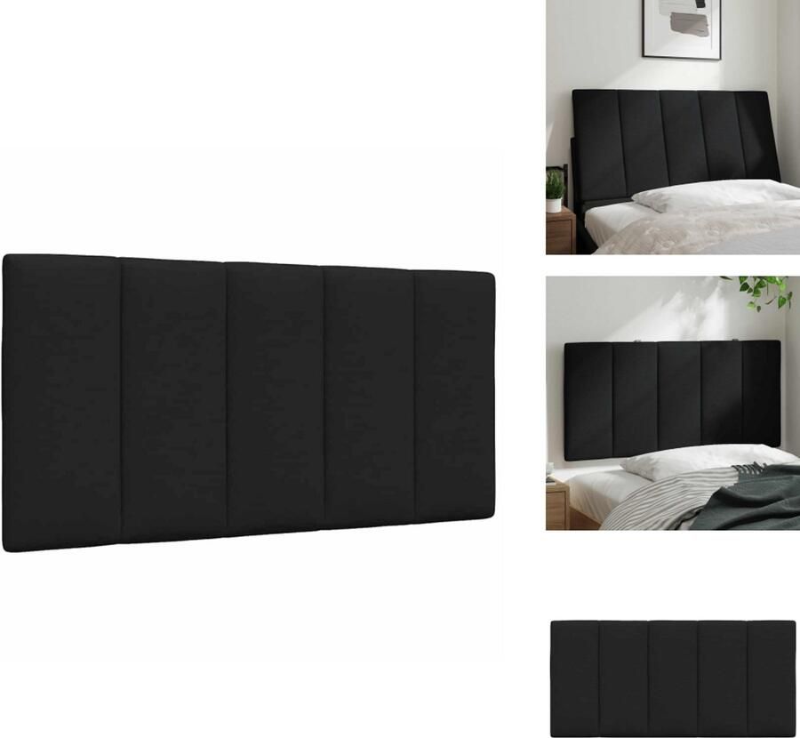 VidaXL Hoofdbordkussen Hoofdbordkussens Hoofdbord Kussen Hoofdeinde Kussen Hoofdbordkussen 100 cm stof zwart