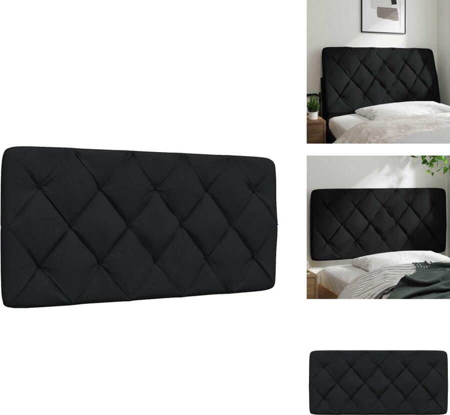 VidaXL Hoofdbordkussen Hoofdbordkussens Hoofdbord Kussen Hoofdeinde Kussen Hoofdbordkussen 100 cm stof zwart