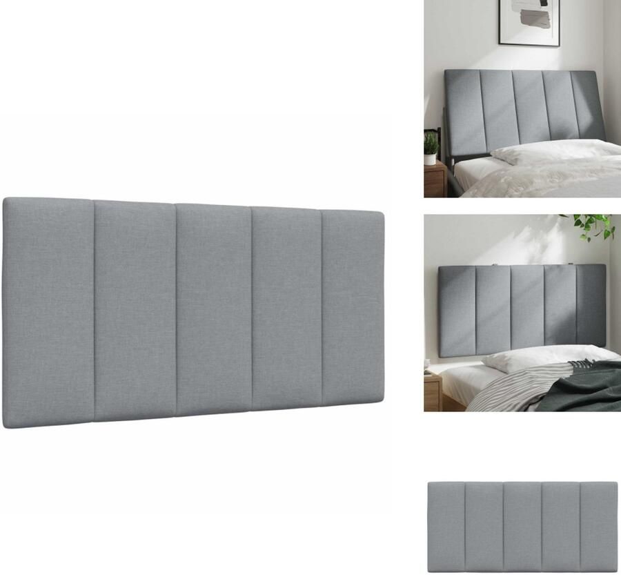 VidaXL Hoofdbordkussen Hoofdbordkussens Hoofdbord Kussen Hoofdeinde Kussen Hoofdbordkussen 100 cm stof lichtgrijs