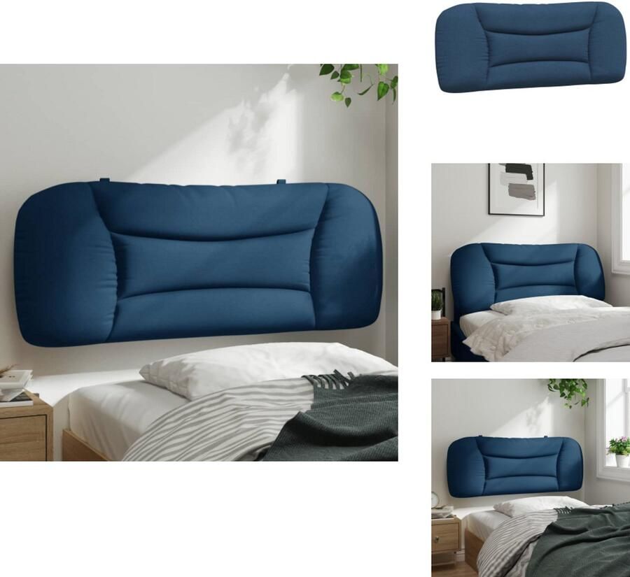 VidaXL Hoofdbordkussen Hoofdbordkussens Hoofdbord Kussen Hoofdeinde Kussen Hoofdbordkussen 100 cm stof blauw