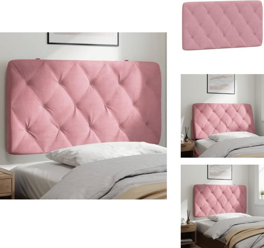 VidaXL Hoofdbordkussen Hoofdbordkussens Hoofdbord Kussen Hoofdeinde Kussen Hoofdbordkussen 100 cm fluweel roze