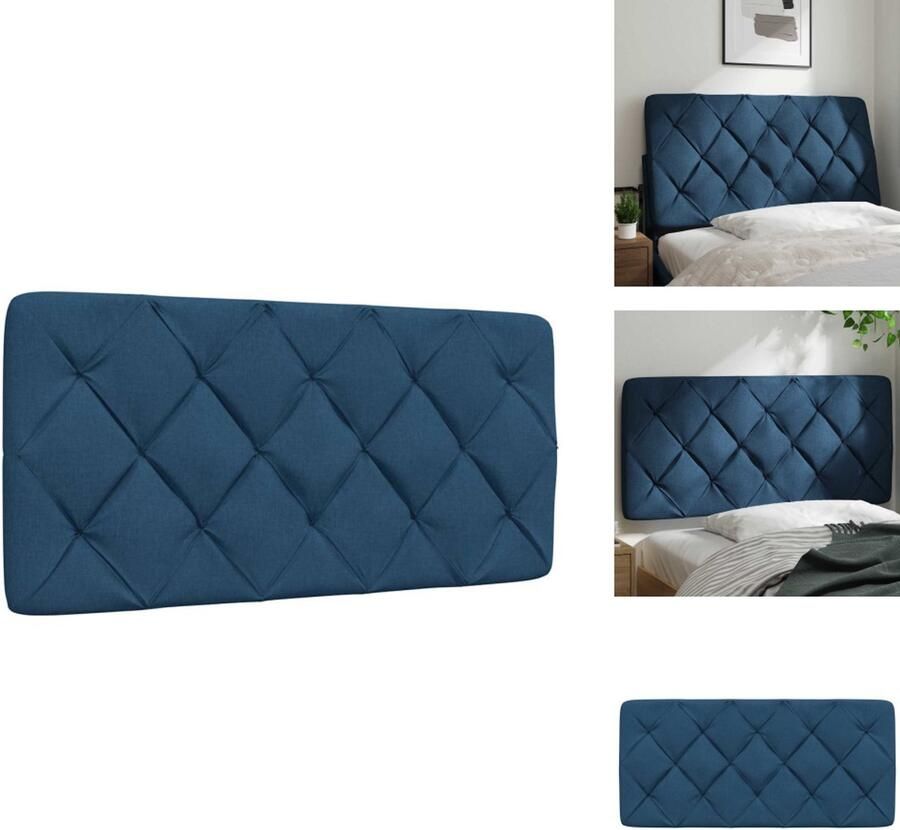 VidaXL Hoofdbordkussen Hoofdbordkussens Hoofdbord Kussen Hoofdeinde Kussen Hoofdbordkussen 100 cm stof blauw