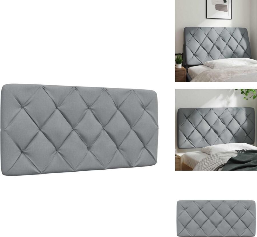 VidaXL Hoofdbordkussen Hoofdbordkussens Hoofdbord Kussen Hoofdeinde Kussen Hoofdbordkussen 100 cm stof lichtgrijs