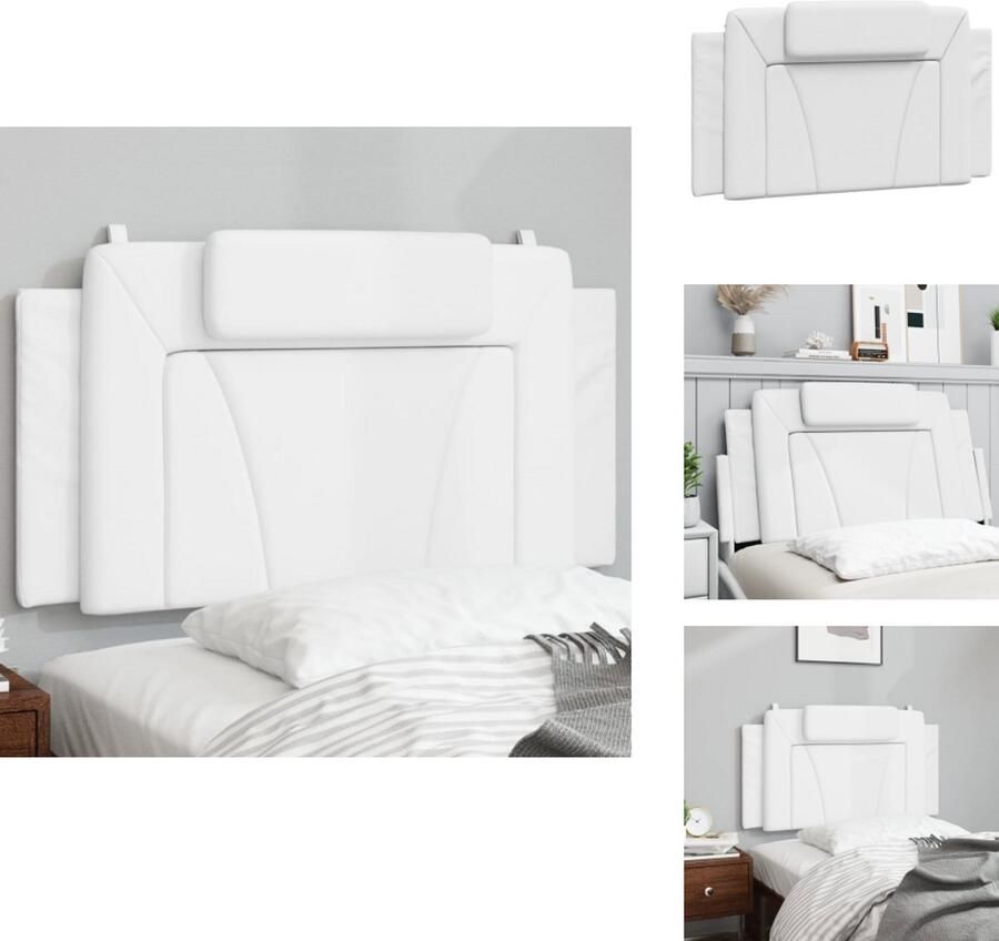 VidaXL Hoofdbordkussen Hoofdbordkussens Hoofdbord Kussen Hoofdeinde Kussen Hoofdbordkussen 100 cm kunstleer wit