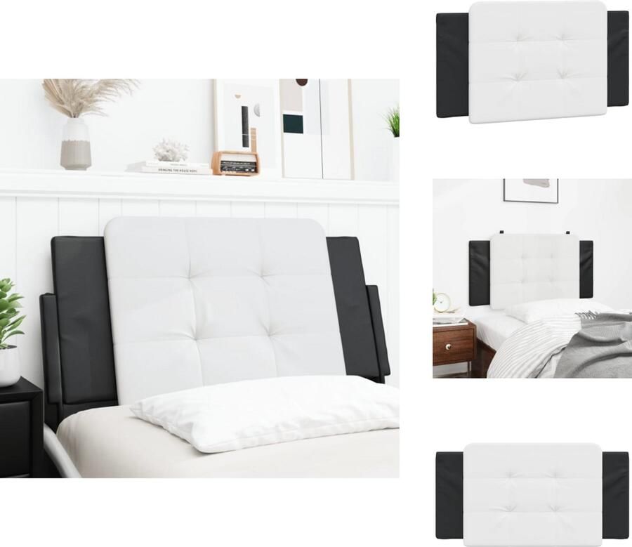 VidaXL Hoofdbordkussen Hoofdbordkussens Hoofdbord Kussen Hoofdeinde Kussen Hoofdbordkussen 100 cm kunstleer wit en zwart