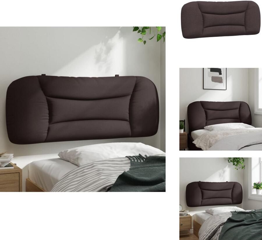 VidaXL Hoofdbordkussen Hoofdbordkussens Hoofdbord Kussen Hoofdeinde Kussen Hoofdbordkussen 100 cm stof donkerbruin - Foto 2