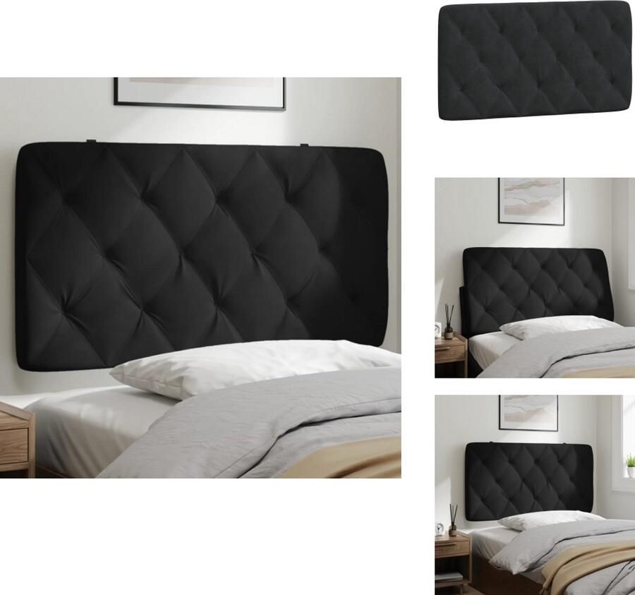 VidaXL Hoofdbordkussen Hoofdbordkussens Hoofdbord Kussen Hoofdeinde Kussen Hoofdbordkussen 100 cm fluweel zwart