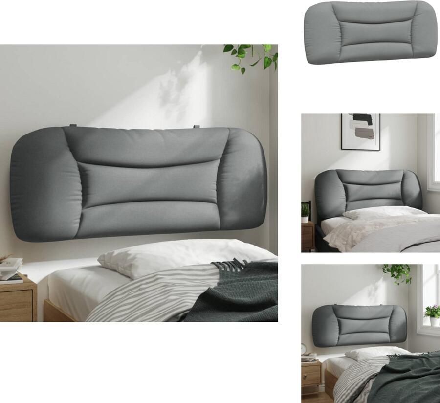 VidaXL Hoofdbordkussen Hoofdbordkussens Hoofdbord Kussen Hoofdeinde Kussen Hoofdbordkussen 100 cm stof lichtgrijs - Foto 2