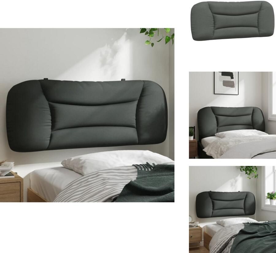 VidaXL Hoofdbordkussen Hoofdbordkussens Hoofdbord Kussen Hoofdeinde Kussen Hoofdbordkussen 100 cm stof donkergrijs