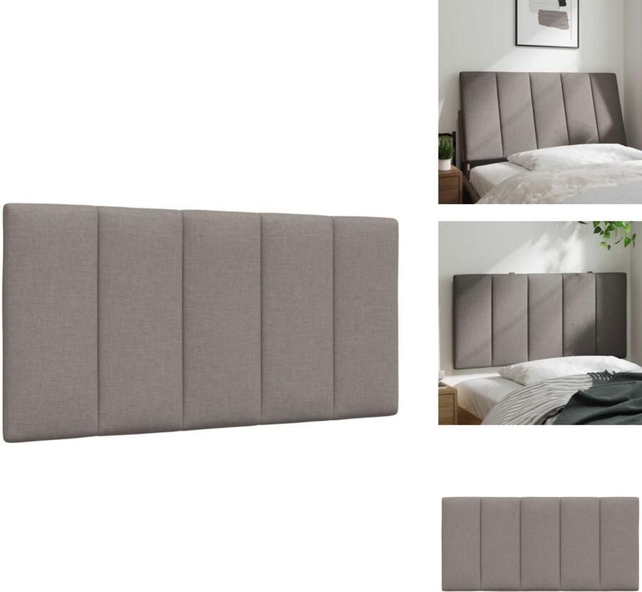 VidaXL Hoofdbordkussen Hoofdbordkussens Hoofdbord Kussen Hoofdeinde Kussen Hoofdbordkussen 100 cm stof taupe