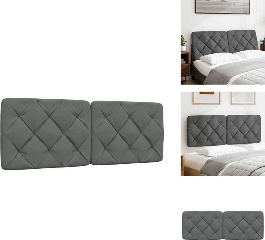 VidaXL Hoofdbordkussen Hoofdbordkussens Hoofdbord Kussen Hoofdeinde Kussen Hoofdbordkussen 120 cm stof grijs