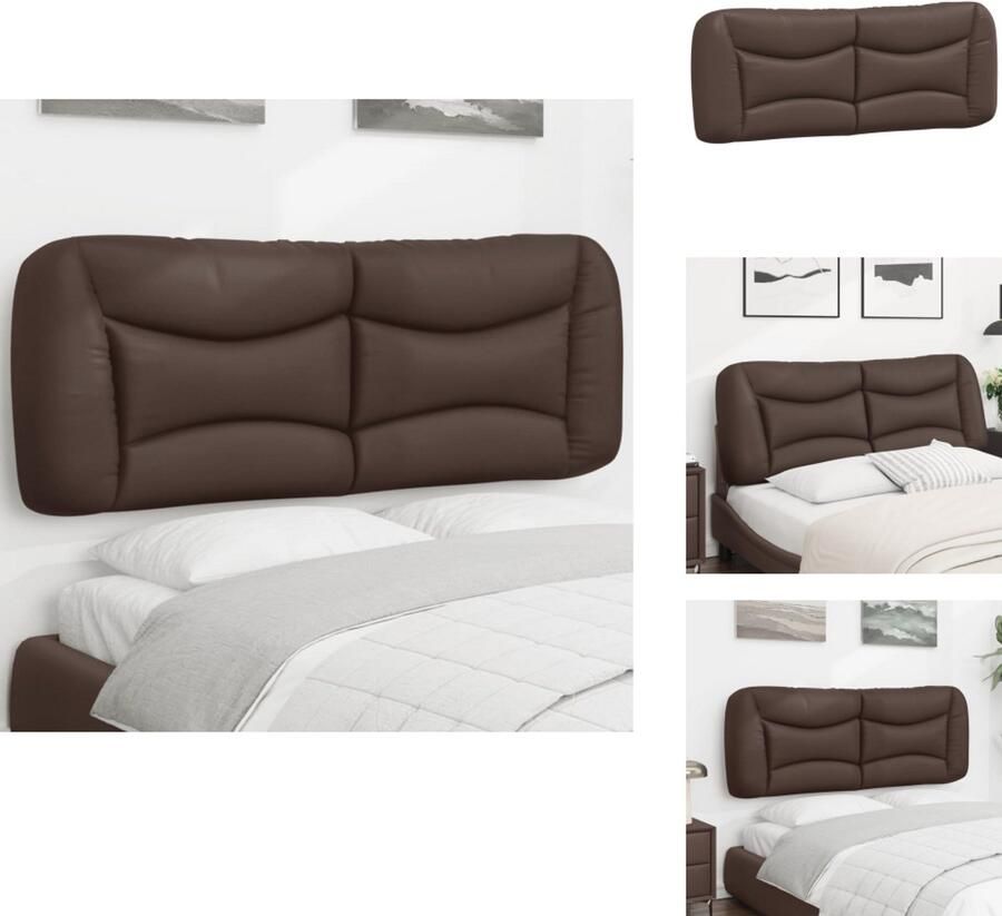 VidaXL Hoofdbordkussen Hoofdbordkussens Hoofdbord Kussen Hoofdeinde Kussen Hoofdbordkussen 120 cm kunstleer bruin - Foto 2